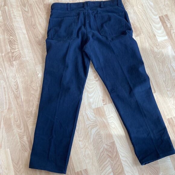 Land’s End Men’s Traditional Fit Dark Wash Cotton Denim Jeans 38 x 32” Black - Picture 13 of 15